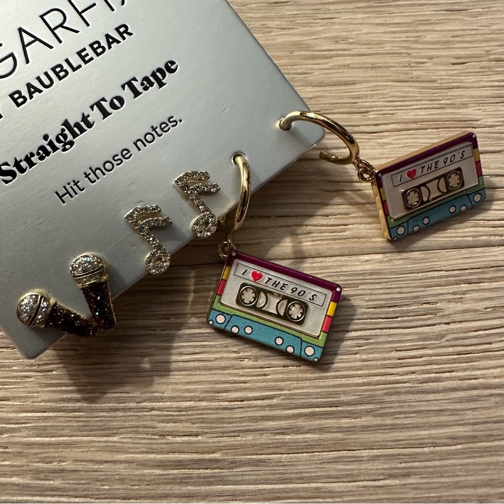SugarFix BaubleBar Straight To Tape Gold Earrings I Love the 90s